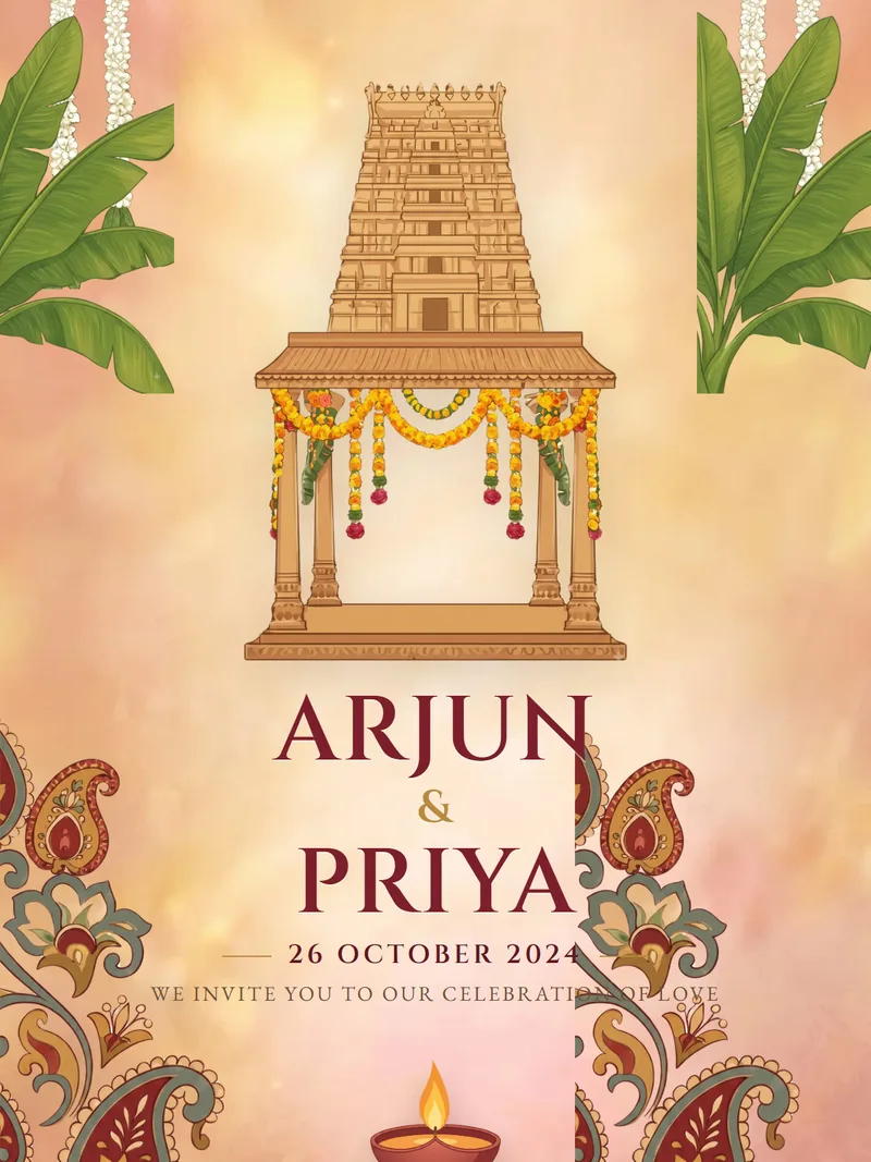 Wedding Invite - Gopuram Grace wedding invitation design